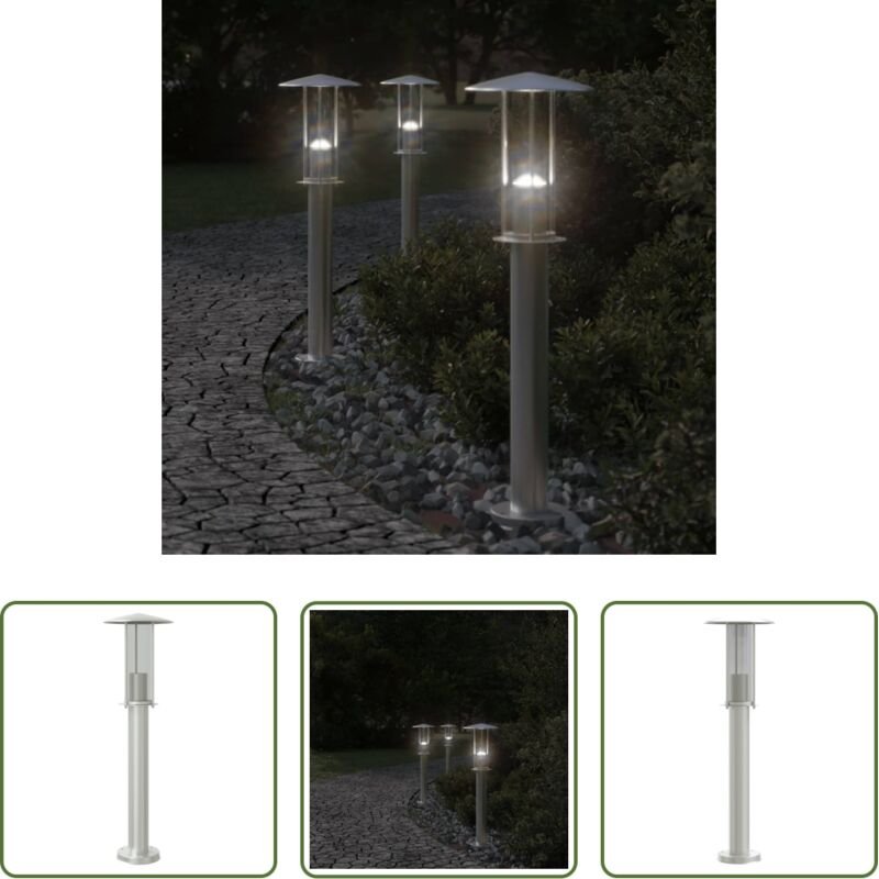 vidaXL Edelstahlleuchte - Wegeleuchte Silbern 60 cm Edelstahl