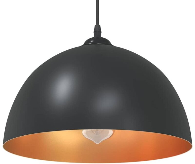 Pendelleuchten 2 Stk. Höhenverstellbar E27 Schwarz Ø30cm Metall vidaXL