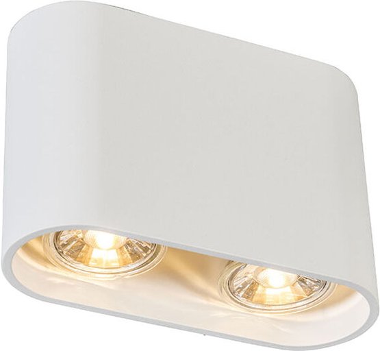 Moderner Aufbaustrahler weiß 2-flammig GU10 50mm - Ronda