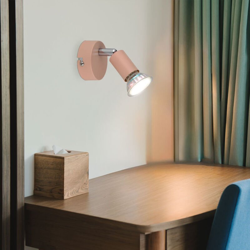 Wandlampe Wandleuchte Spotlampe pfirsichfarben Wohnzimmerlampe beweglich h 8,5cm