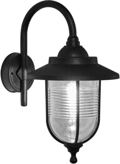 Fabrilamp - Außenwandleuchte hellbraun 1xe27 schwarz ip44 polycarbonat 45,2x25,2x34,2 cm