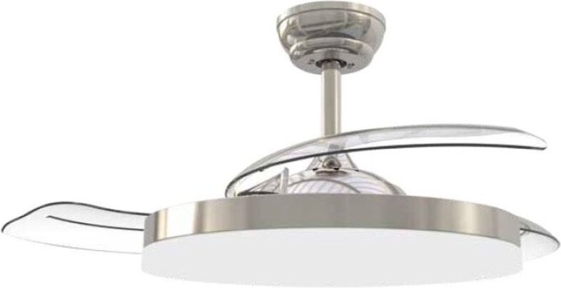 Tungati-Deckenventilator mit einstellbarem CCT-Licht und Ø107-Steuerung, 3 einziehbaren Flügeln, DC-Nickel