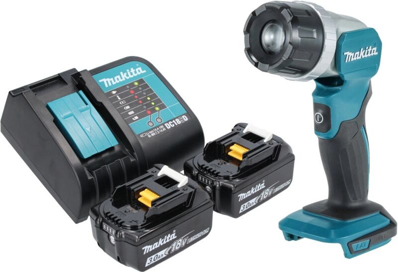 Dml 808 sf Akku Handstrahler 14,4 / 18 v 190 lm led + 2x Akku 3,0 Ah + Ladegerät - Makita