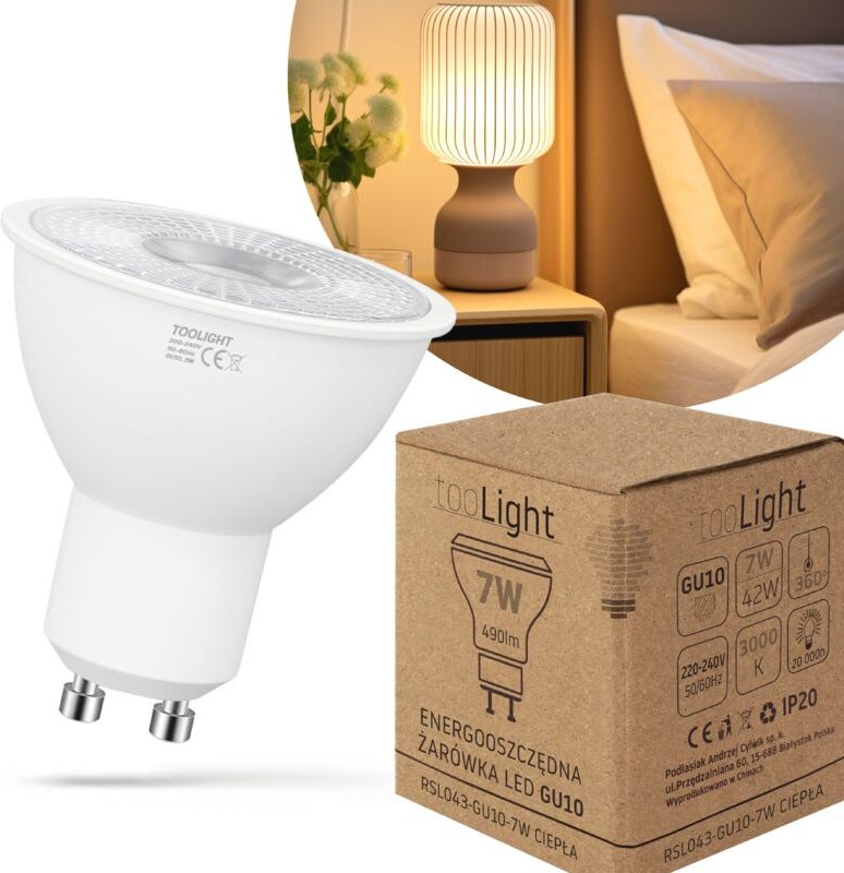 Toolight - glühbirne led RSL043 GU10 7W warm