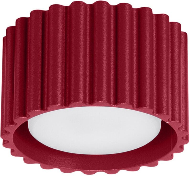 Moderner gerillter runder burgunderfarbener Deckenspot 6 cm 1xGX53 10W AURA Sollux Lighting