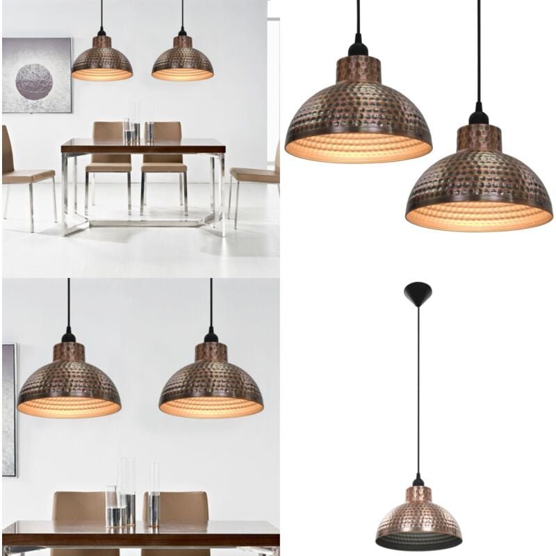 Deckenleuchten 2 stk halbkugelförmig kupferfarben - Kupferfarbene Deckenleuchte - Moderne Lampe - Metalllampe - Wohnzimm...