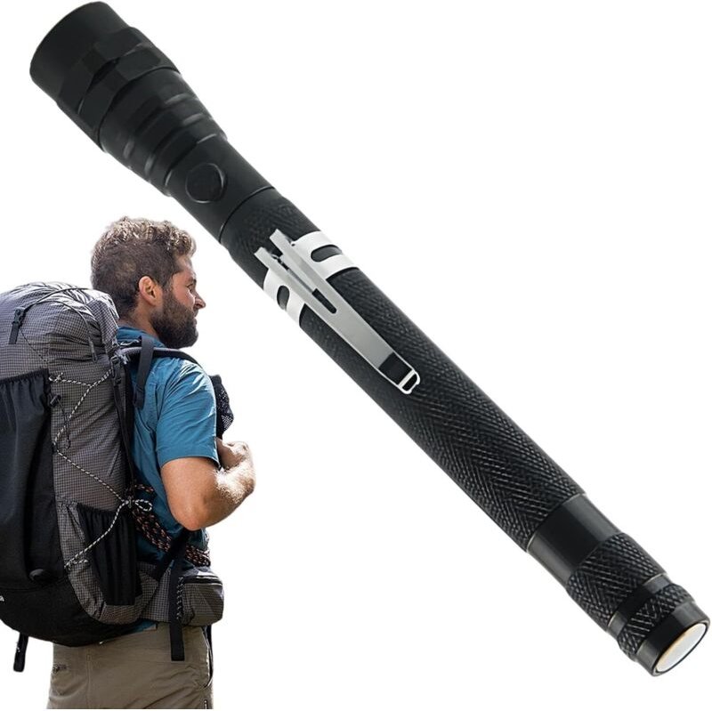 Teleskop-Taschenlampe mit Magnet, ausziehbare Taschenlampe mit Magnet, teleskopisches magnetisches Hebewerkzeug – prakti...