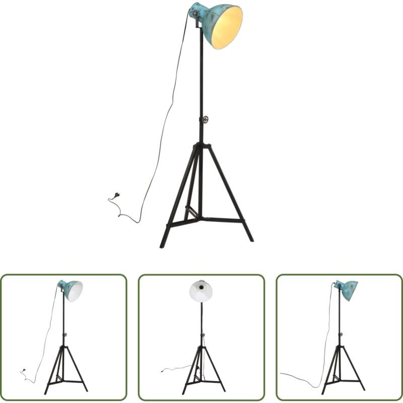 Industriestil - Stehleuchte 25 W Blau 61x61x90/150 cm E27