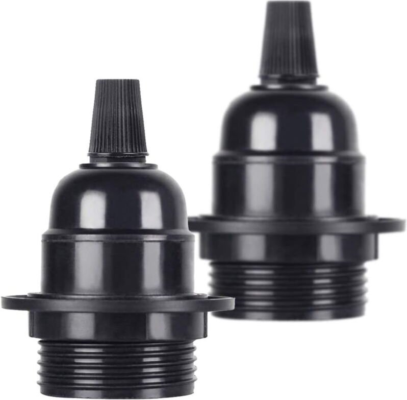 Shining House - 2 Teile/paket Edison Schraube es E27 Glühbirne Lampenfassung Anhänger Fassung Schwarz Bakelit