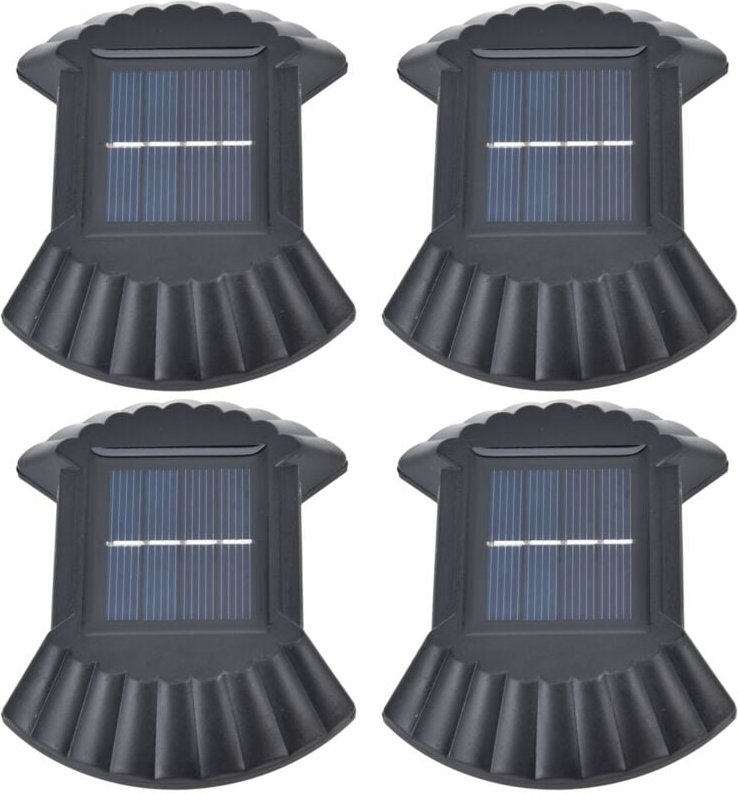 4-teiliges Solar-Wandleuchten-Set, wasserdichte, multifunktionale LED-Solar-Wandleuchte, geeignet für Garten, Außenberei...