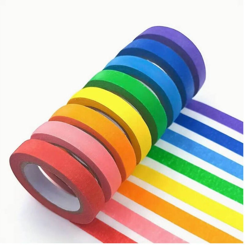 Trade Shop Traesio - Trade Shop - Satz mit 6 Rollen farbigem Gummipapierband, 38 mm x 15 m, selbstklebender Lackschutz -