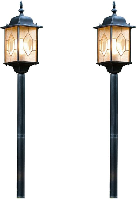 2er-Set Wegeleuchten MILANO, E27, Bleikristalloptik, IP43, Höhe 115 cm