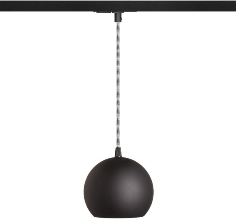 Lampadario COPA per binario monofase nero vetro 230V E27 28W