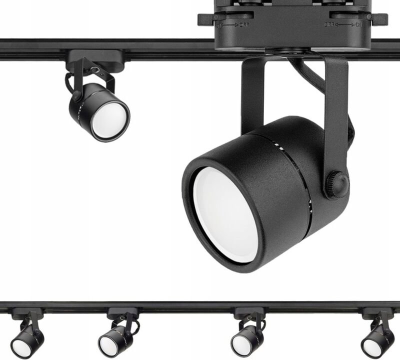 Set mit 4 beweglichen Spot-Scheinwerfern, schwarz, für GU10-Schienen (1,5 m)
