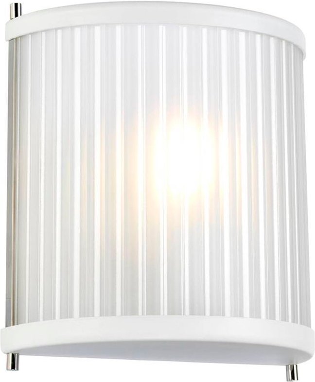 Corona Flush 1 Light Wandleuchte, weiß poliertes Nickel, Milchglas