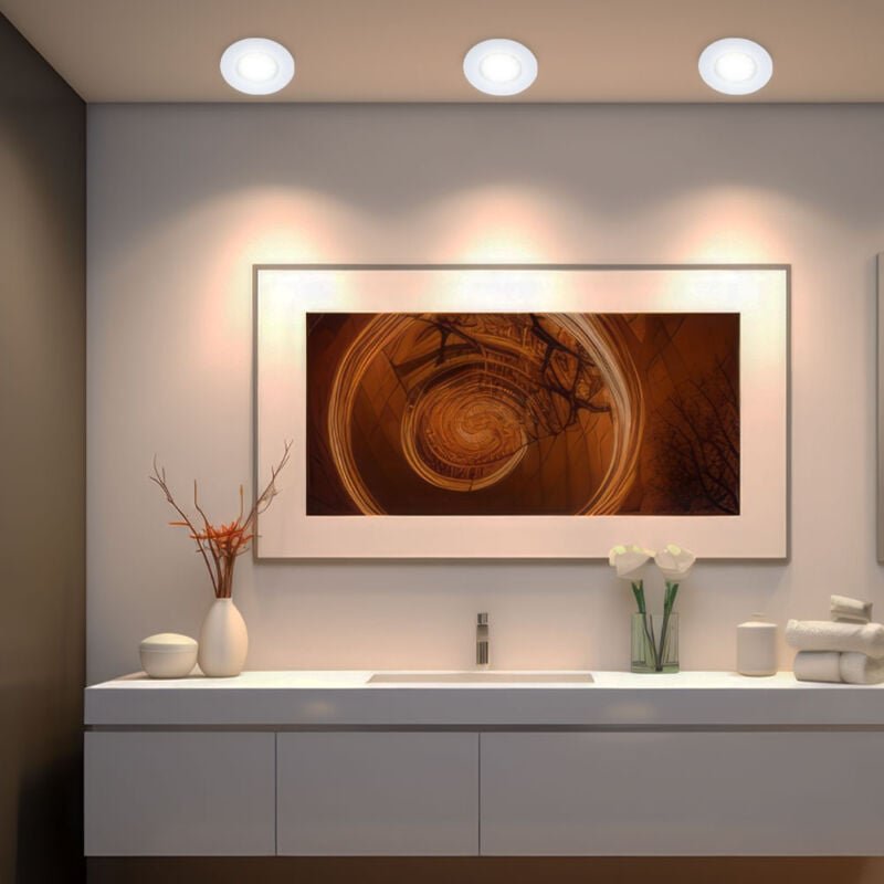 Globo Lighting - Einbauleuchte Lampe Deckenspots Deckenstrahler Einbaustrahler Wohnzimmer, rund weiß, 1x led 3,6W 230Lm ...