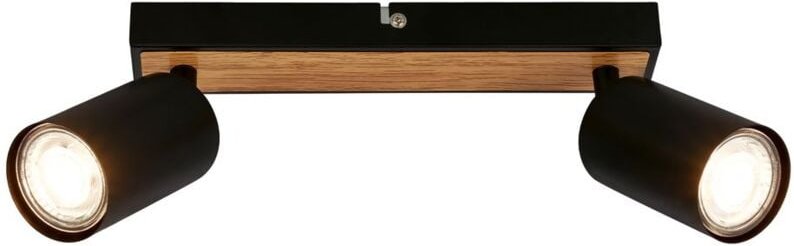 Briloner - Deckenstrahler Deckenleuchte Deckenlampe Schlafzimmer Schwenkbar 2-flammig Holz