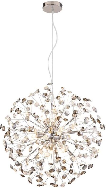 Pendelleuchte Esszimmerlampe Hängeleuchte G9 led Kristall rauch klar 9-Flammig