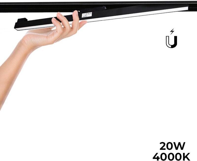 Barcelona Led - Opale LED-Schienenleuchte für Magnetschiene 48V - 20W - Schwarz