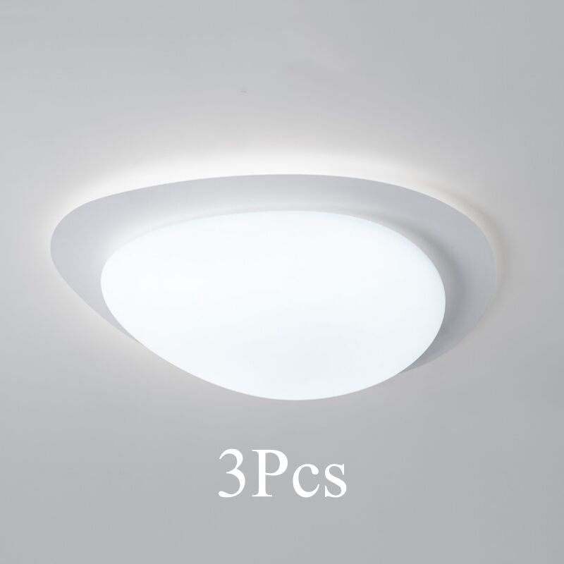 Led Deckenlampe Metall Acryl Deckenleuchte Weiß für Schlafzimmer Badezimmer Küche Gang Balkon Kaltweiß Licht - 3Pcs