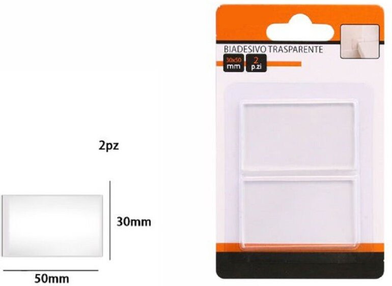 Trade Shop Traesio - Trade Shop - set mit 2 transparenten doppelseitigen gummistreifen für den hausschutz 30X50MM 66102 ...