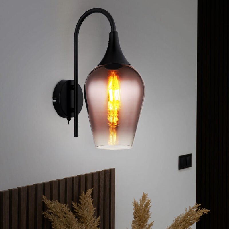 Globo - wandleuchte - LAVUS - rot - glas - bettlampe - E27 -