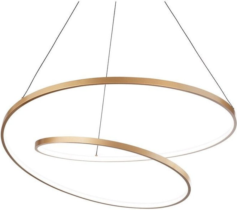 Ideal Lux OZ 60cm integrierte LED-Hängedeckenleuchte Messing 2700K