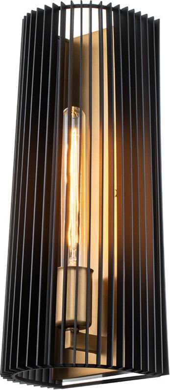 Kichler Linara Wandleuchte Schwarz & Naturmessing - Elstead