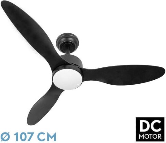 Ventilator dc serpa 24w schwarz 3aspas 6vel 107d 2424lm 3000-4000-6500k Fernbedienung+einstellbarer Dimmer+Timer+Speiche...