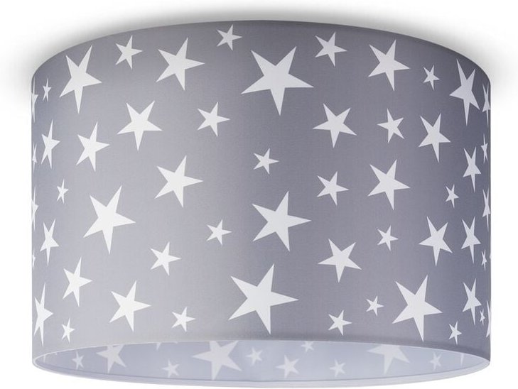 Paco Home - Deckenlampe Kinderzimmer Pendelleuchte Baby Lampenschirm Stoff Rund Sterne Design 6 (Ø45,5 cm), Deckenleucht...
