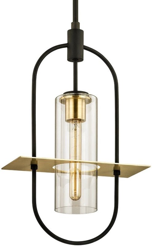 Thumbnail - Smyth 1 Lichtaufhänger Dunkelbronze und gebürstetes Messing, Glas, IP44