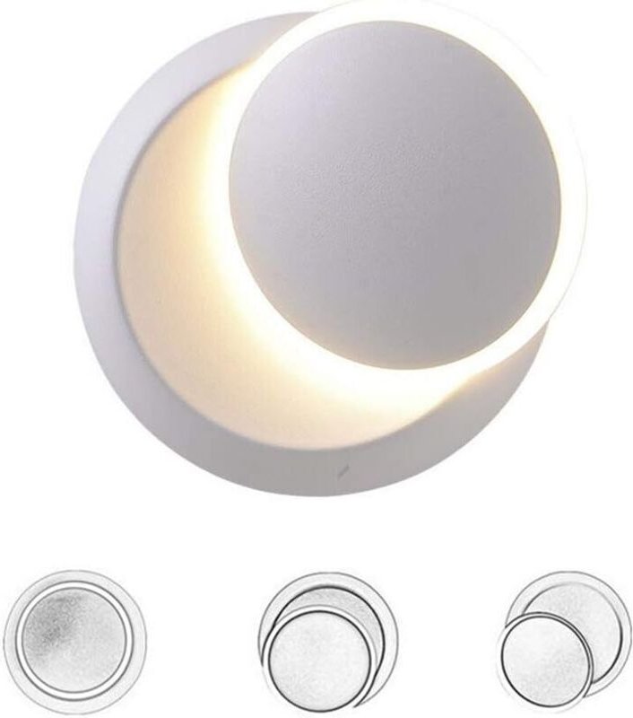 Weiße Wandleuchte für den Innenbereich, 5-W-LED-Wandlampe, moderne warmweiße, kreative 2-in-1-Wandleuchte/LED-Lampe aus ...