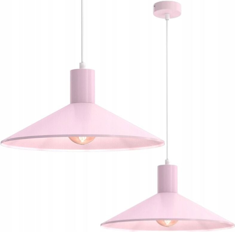 TOSCANA E27-Hängelampe, rosafarbener Metallschirm