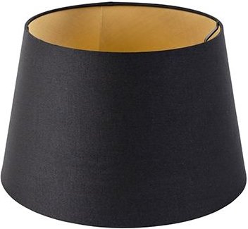 Baumwolllampenschirm schwarz 32/25/18 mit goldenem Interieur