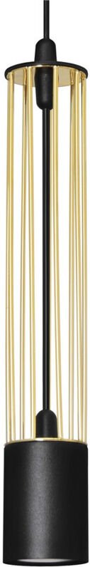 Bars Schlanke Pendel-Deckenleuchte Schwarz, Gold 10cm - Helam
