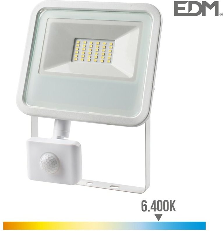 EDM - LED-Projektor 30 w 2370 lm 6400 k Kaltlicht mit Anwesenheitssensor 15,8 x 20 x 4,5 cm