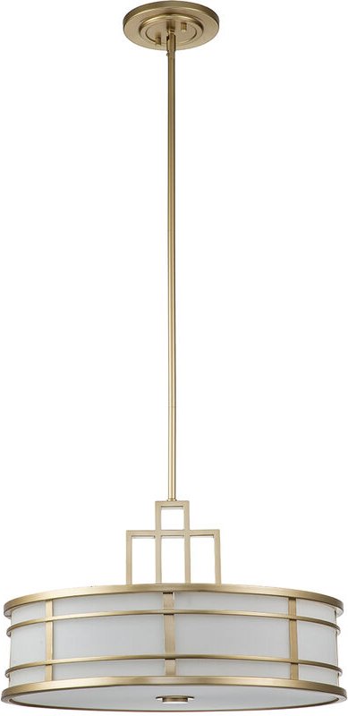 Deckenleuchte Vintage Design höhenverstellbar 3x E27 rund Ø 53 cm in Creme Messing Deckenlampe