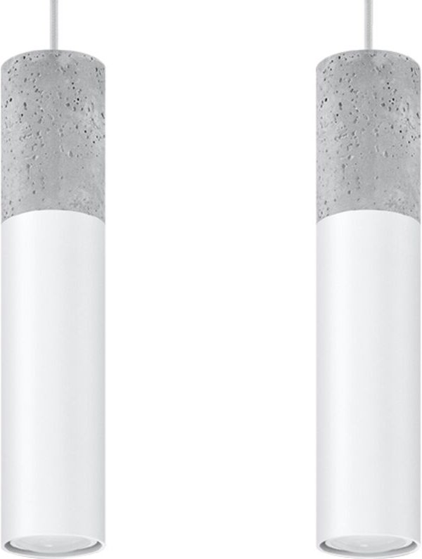 Twin Hanging Pendant Light Grey, White GU10 Twin Hanging Pendelleuchte Grau, Weiß GU10