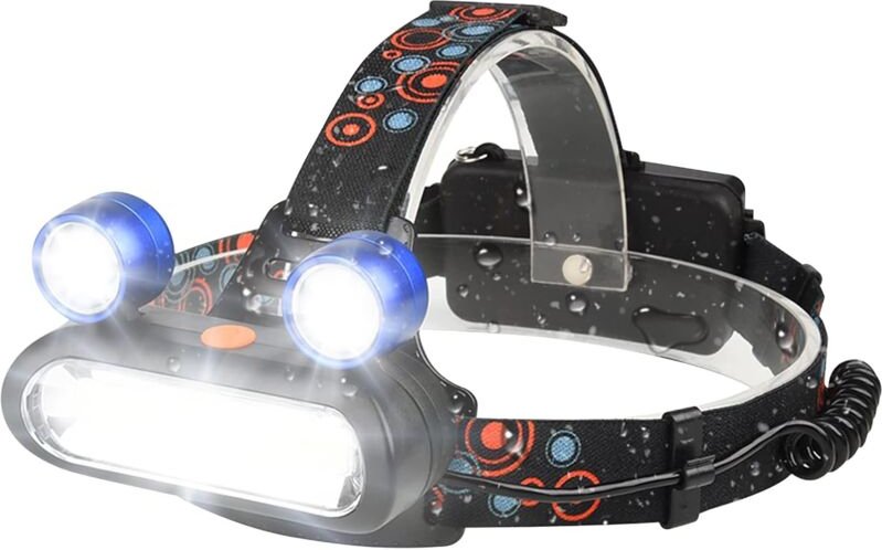 Stirnlampe, LED-Stirnlampe, 4 Modi, 500 lm, usb wiederaufladbar, Stirnlampe, IPX5, wasserdicht, für Camping, Wandern, La...