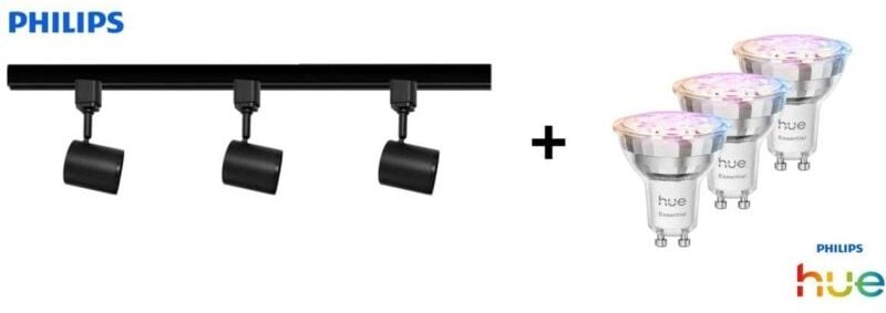 Philips LED Leuchten 3er Spot Zilo Easy Link schwarz 100 cm warmweiß-kaltweiß RGB Deckenlampe