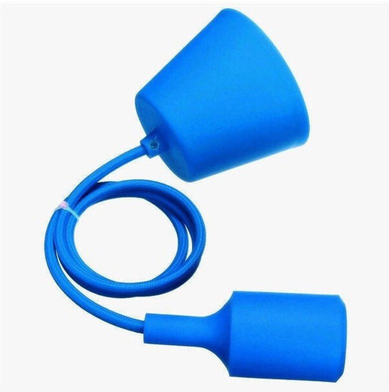 Trade Shop Traesio - Trade Shop - Deckenleuchter, Kronleuchter, modernes Stoffkabel, 1 m, Farbe - Blau