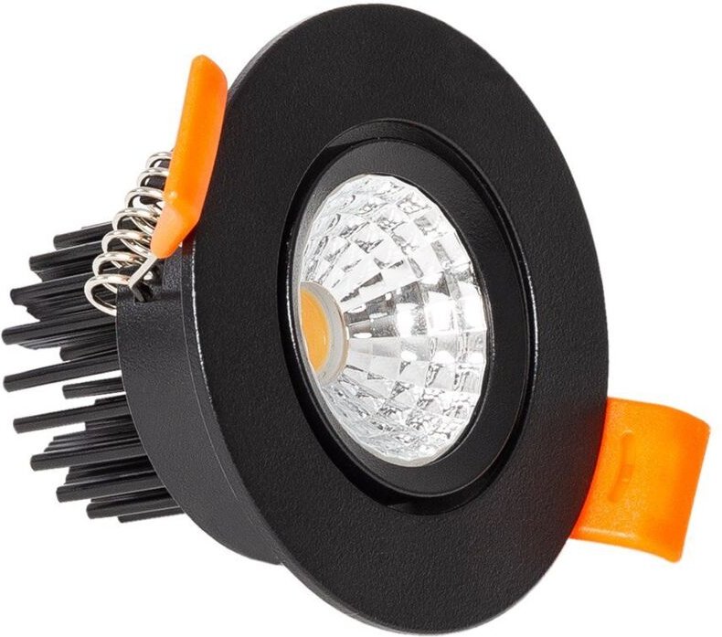 Ledkia - led Downlight Einbaustrahler 5W Rund cob CRI90 Ausschnitt ø 55 mm Schwarz No Flicker 2700K Warmweiß
