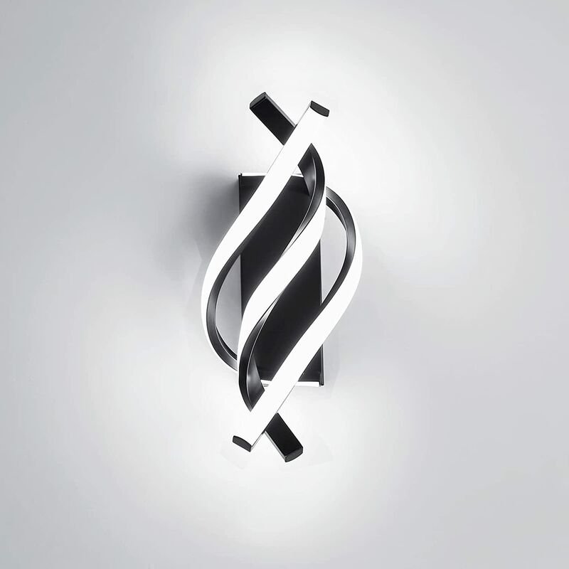 Comely - 18W Moderne Wandleuchte, led Wandleuchte, Geschwungenes Design IP20, 3000K Warmweißes Licht, 1200 Lumen Schwarz...