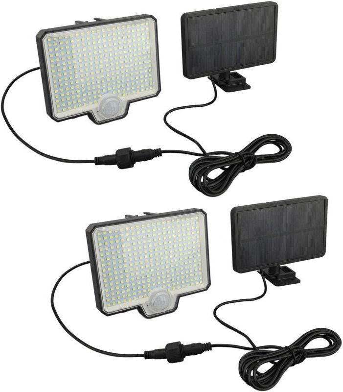 Solarbetriebene LED-Außenwandleuchte mit Bewegungsmelder, 294 LEDs, IP65-Schutzart, 1800-mAh-Akku, einstellbare Helligke...