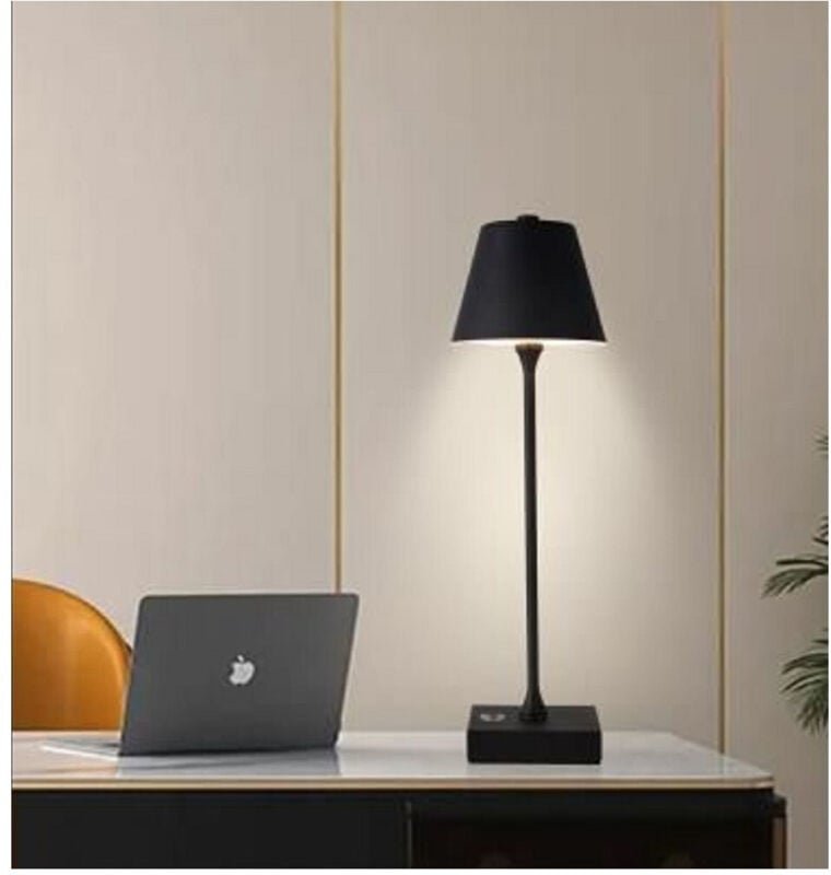 Trade Shop - usb aufladbare tischlampe 10 watt 3 lichtfarben verschiedene farben D27-3C - Schwarz