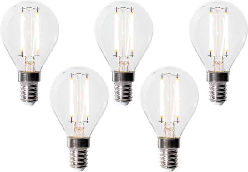 Luedd - 5er-Set E14 Dimmbare LED-Lampen P45 Klarglas 3W 250 lm 2700K