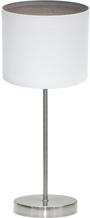 Fabrilamp - Tischleuchte tatiana 1xe14 nickel/weiß-mad.grau 42x17x17 cm