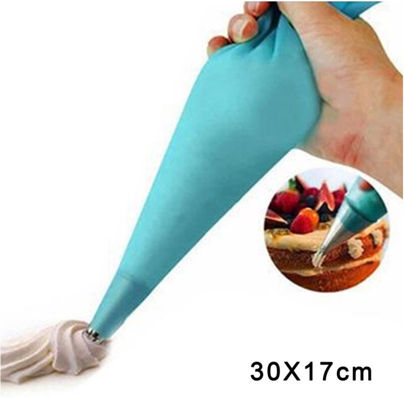 Trade Shop Traesio - Trade Shop - 2 wiederverwendbare gebäckbeutel sack eine poche kuchen design 30 x 17 cm -