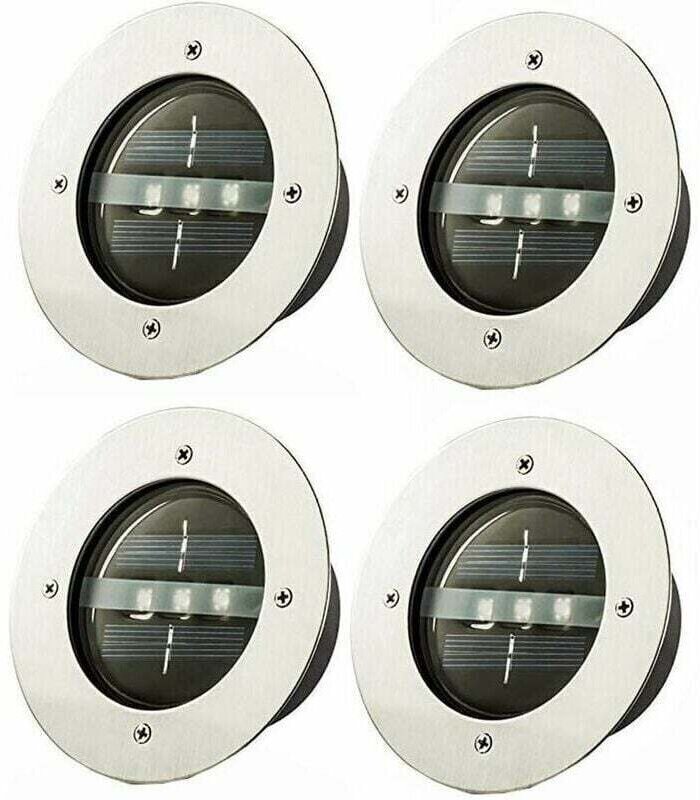 Solarbetriebener Einbaustrahler für den Außenbereich, 4 installierte, wasserdichte LED-Bodenstrahler für Hof, Garten, Ra...
