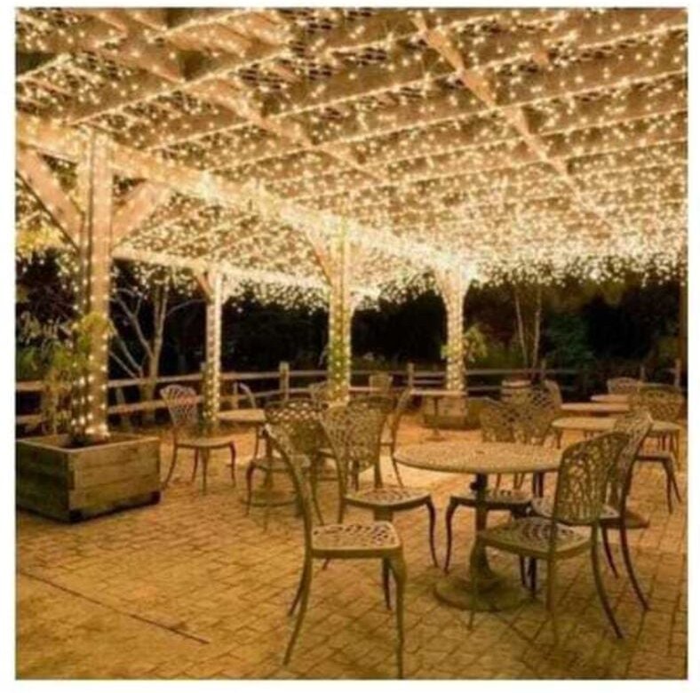 100 m 600 LED-Lichterkette für Karneval, Hochzeit, Außen- und Innenbeleuchtung für den Garten (Warmweiß)